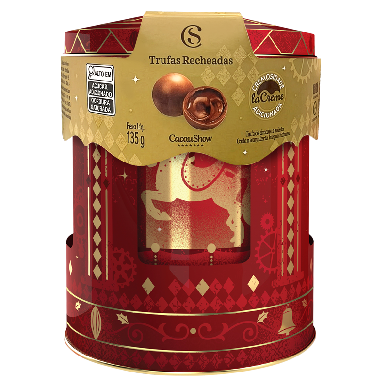 Lata Trufas laCreme ao Leite Carrossel de Natal 135g