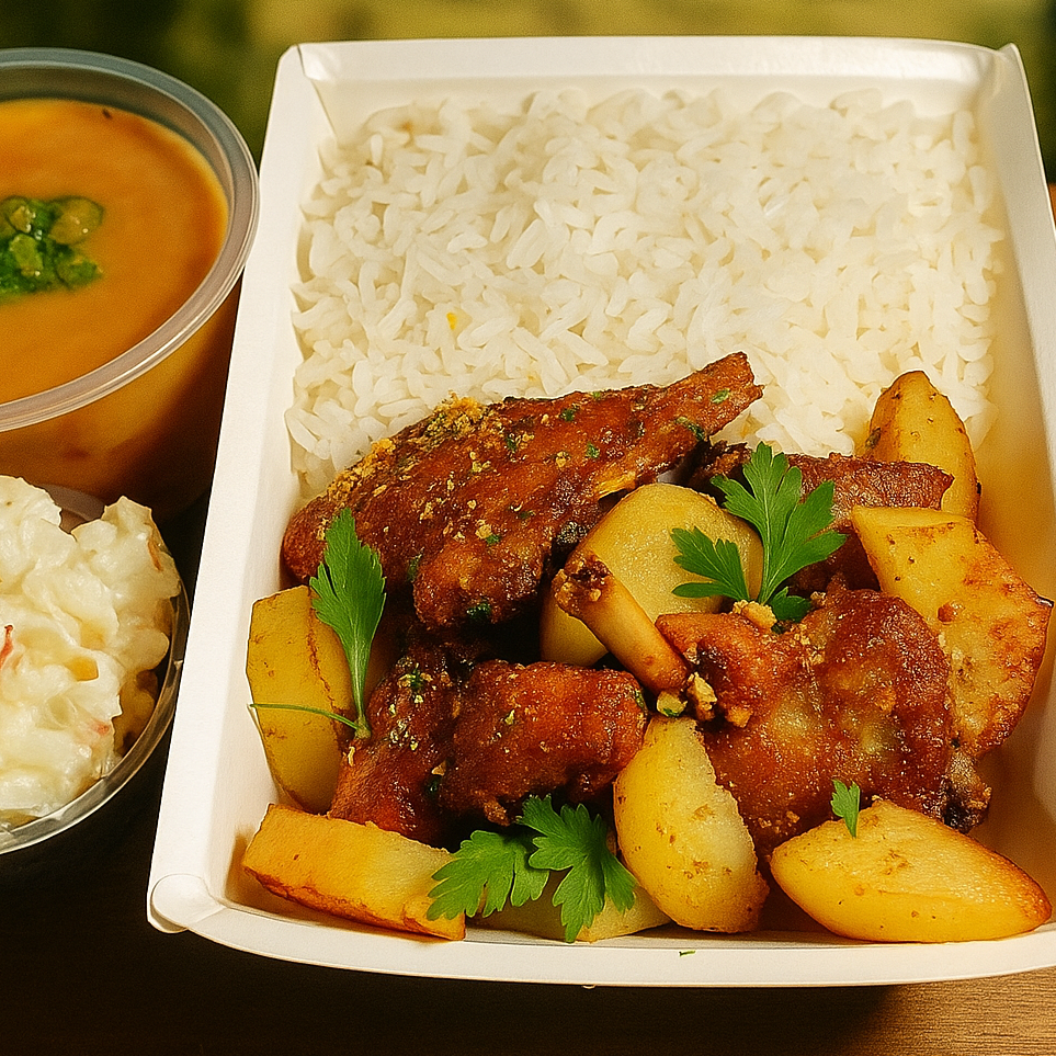 Frango frito com batata