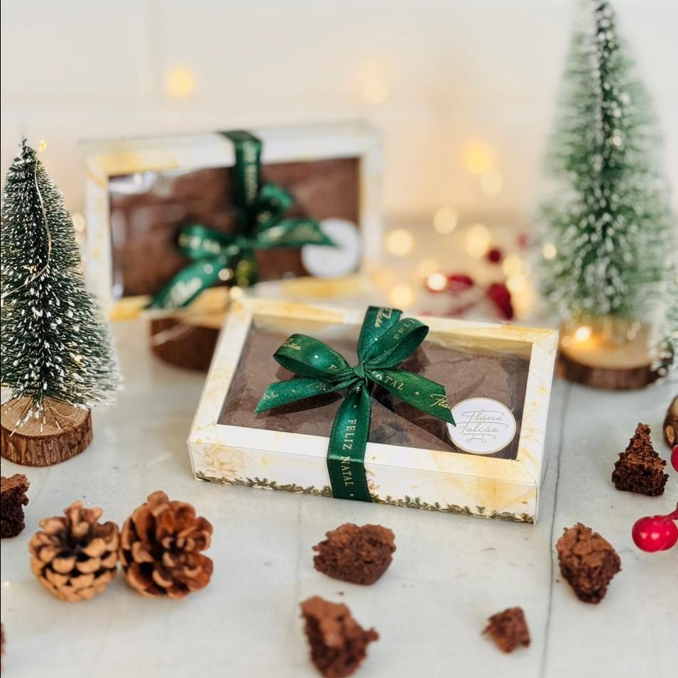 Caixa Natalina com Brownies