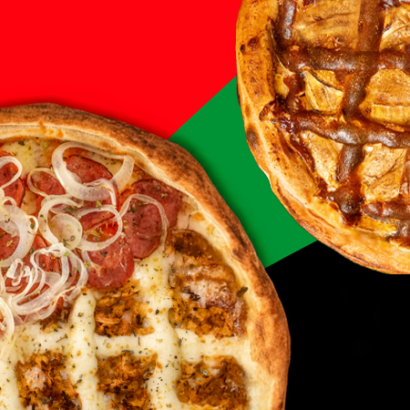 Pizza Grande (2 Sabores) + Pizza Doce (Média)