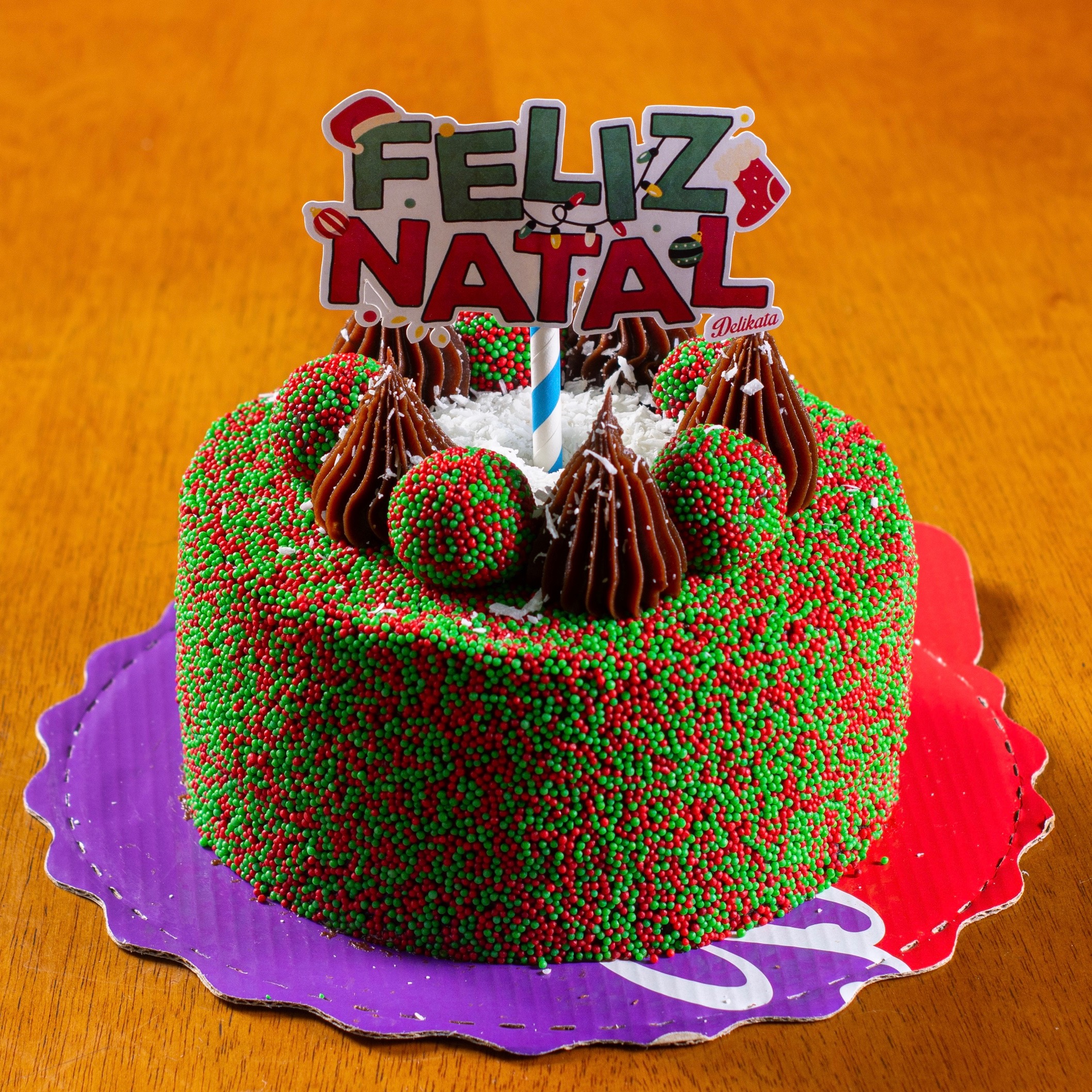 Bolo de brigadeiro Natalino