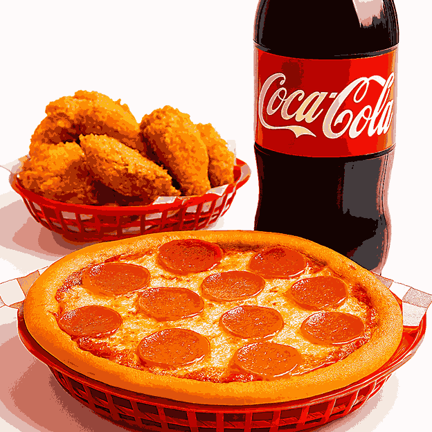 COMBO 04 - ECONOMIZE R$ 39,00: PIZZA + FRANGO + COCA 2L