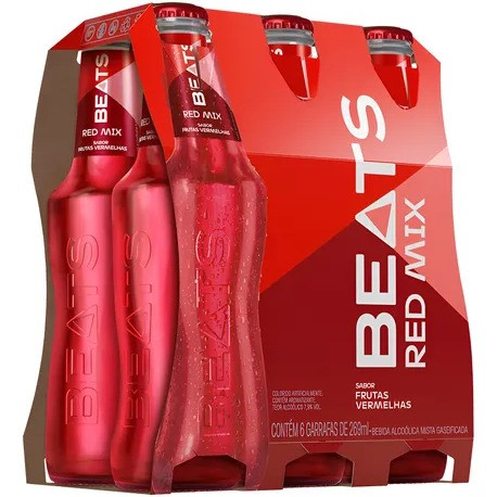 SKOL BEATS RED MIX LONG NECK 269 ML - PCT COM 6 UND