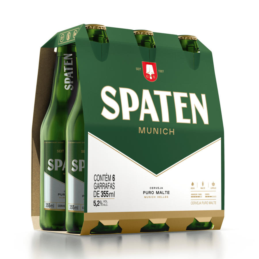 SPATEN PURO MALTE LONG NECK 355 ML - PCT COM 6 UND