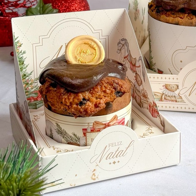 Mini Chocotone com brigadeiro vegano - Sem açúcar