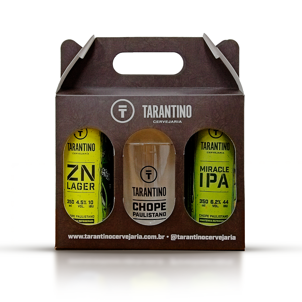 Kit Presente | Caixa + 2 Latas 350ml + 1 Copo 300ml