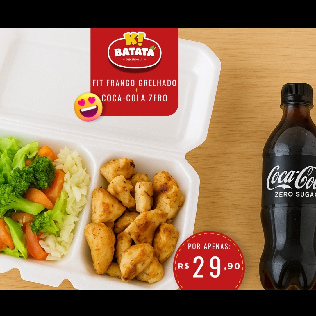 Fit de frango grelhado + coca zero