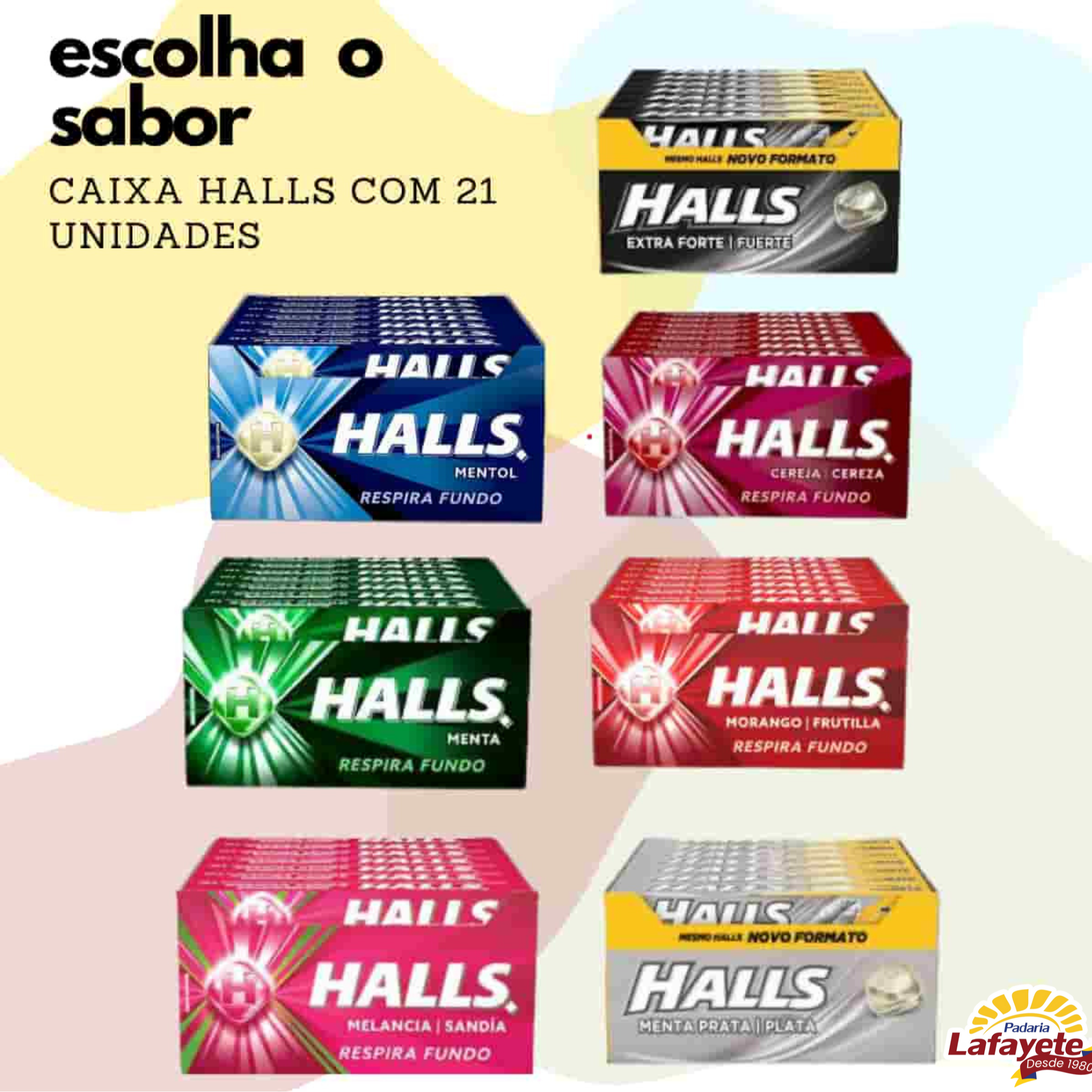 🍬Bala Halls Display com 21 unidades | Escolha o Sabor