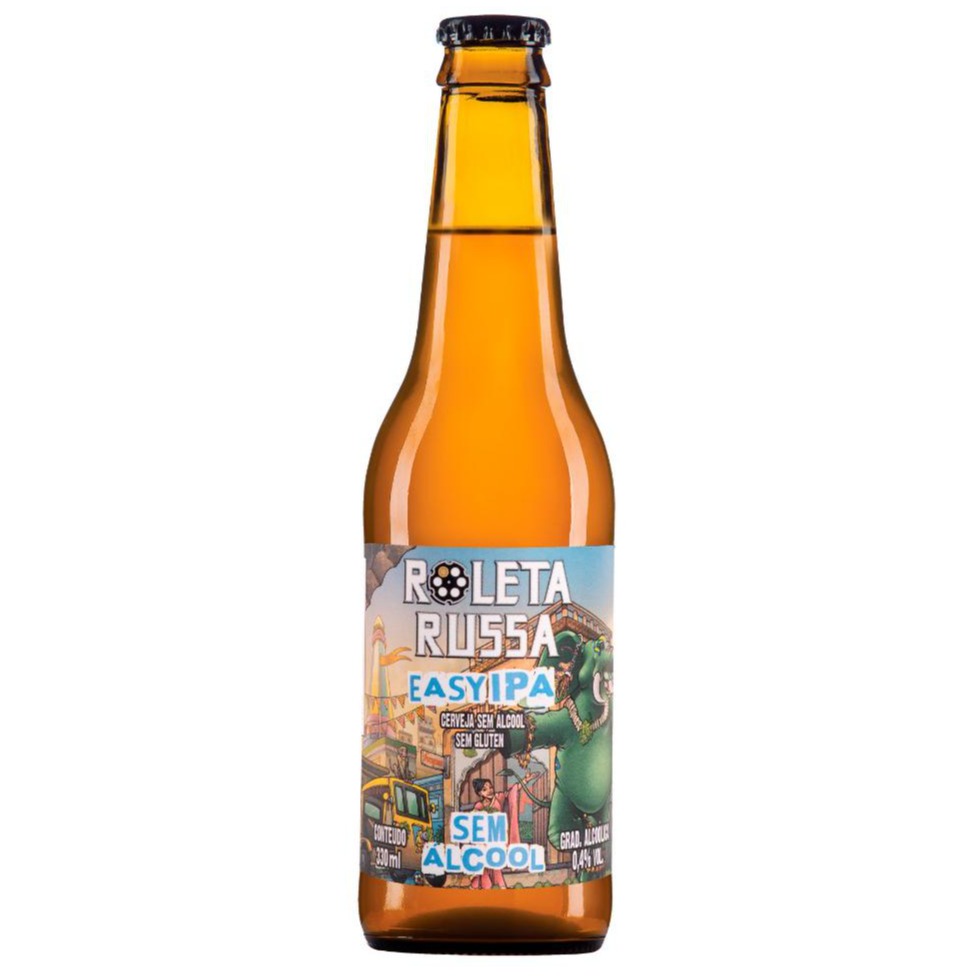 Cerveja Roleta Russa Easy Ipa sem Alcool sem Glúten 330ml