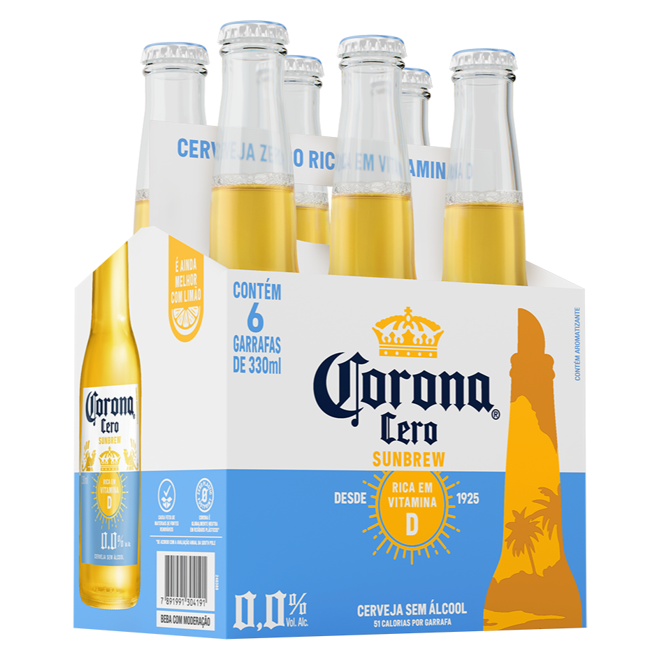 Corona Cero Sundrew - Long Neck 330 ml - Pack 6 unidades