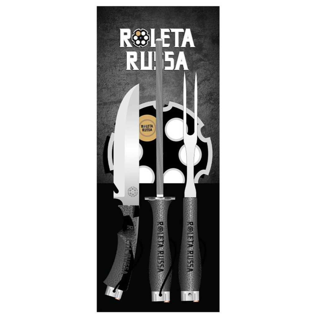Kit Roleta Russa Faca Classic - Chaira e Garfo