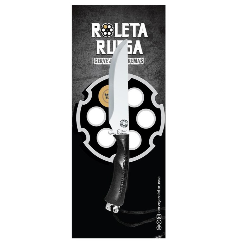 Faca Inox Artesanal Classic ( Lâmina Class Inox + Cabo Preto c/ Tambor )