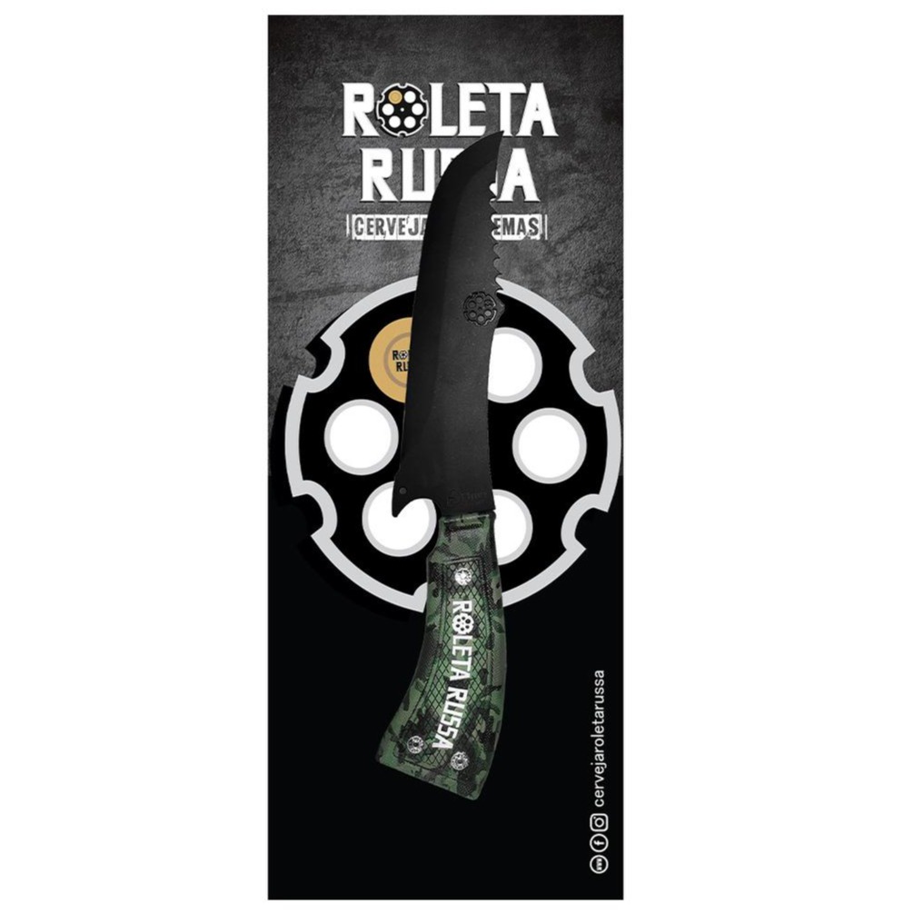 Faca Inox Artesanal Selva ( Lâmina Pta Epoxi + Cabo Militar )