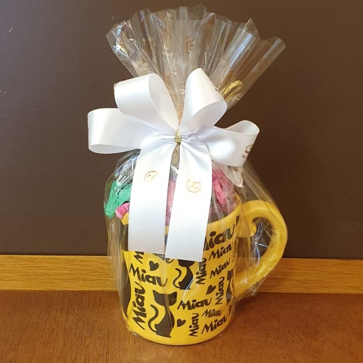 Kit Caneca Miau Amarela