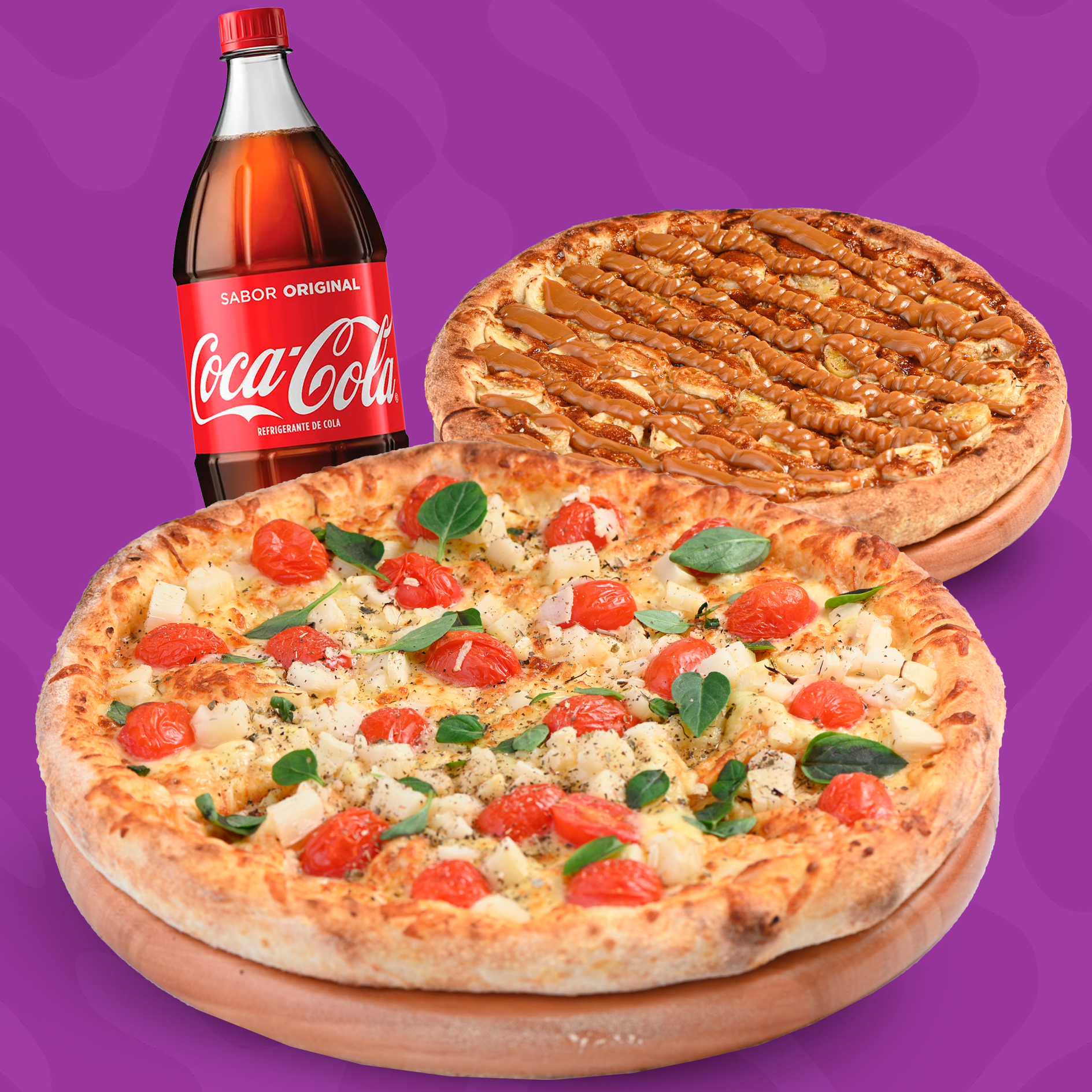 Pizza Giga 40cm + Doce Mini 20cm + Refri 1,5l