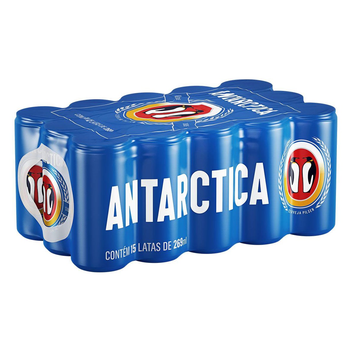 Cerveja Antarctica Pilsen Lata 269ml Com 15 Unidades 