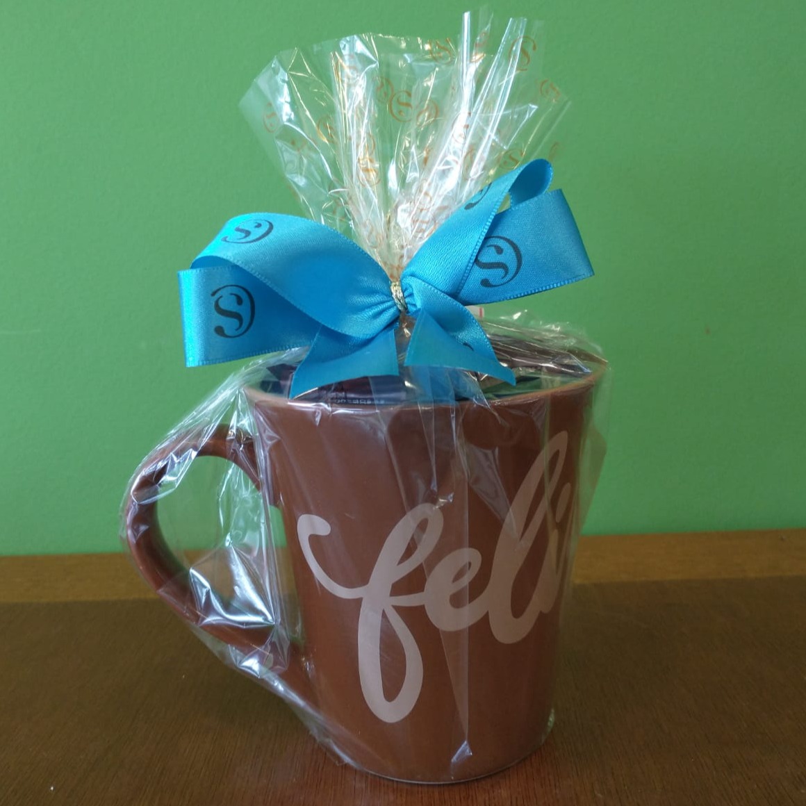 Caneca Feliz Hoje Marrom - Cód 1