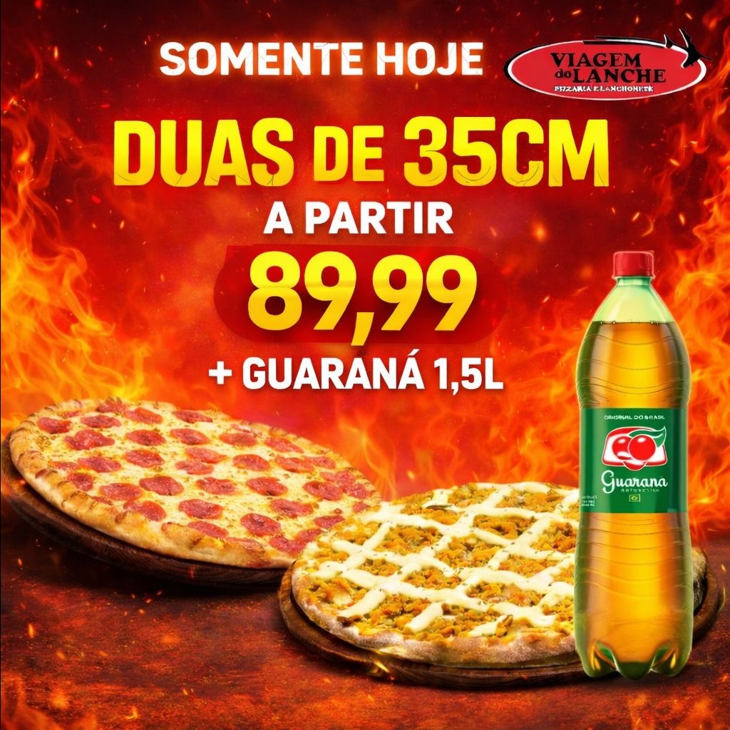 2 Pizzas 35cm + Guarana 1,5 litros