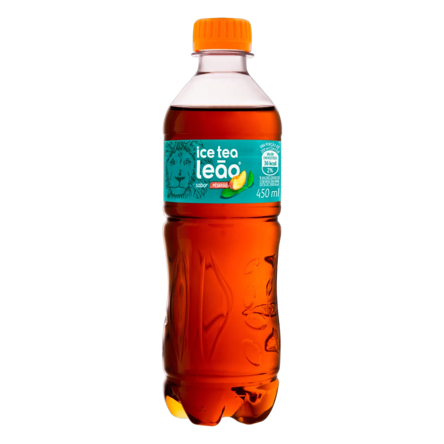 CHÁ PRETO ICE TEA PÊSSEGO LEÃO 450 ML