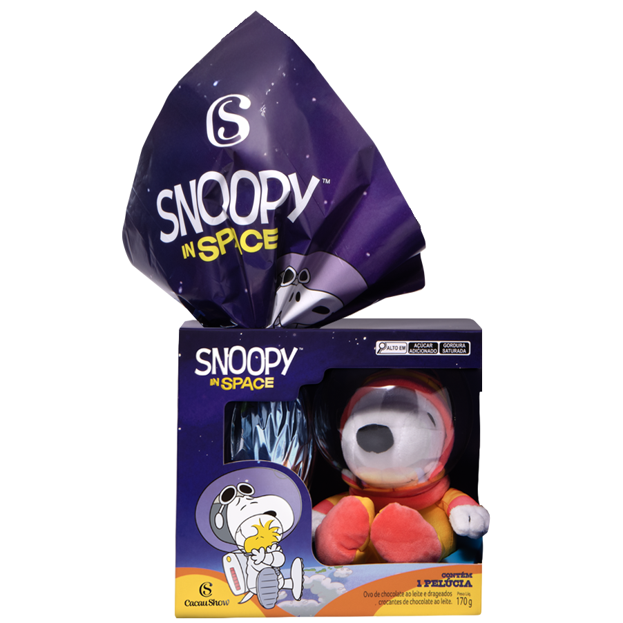 Ovo de Páscoa ao Leite Pelúcia Snoopy Astronauta 170g