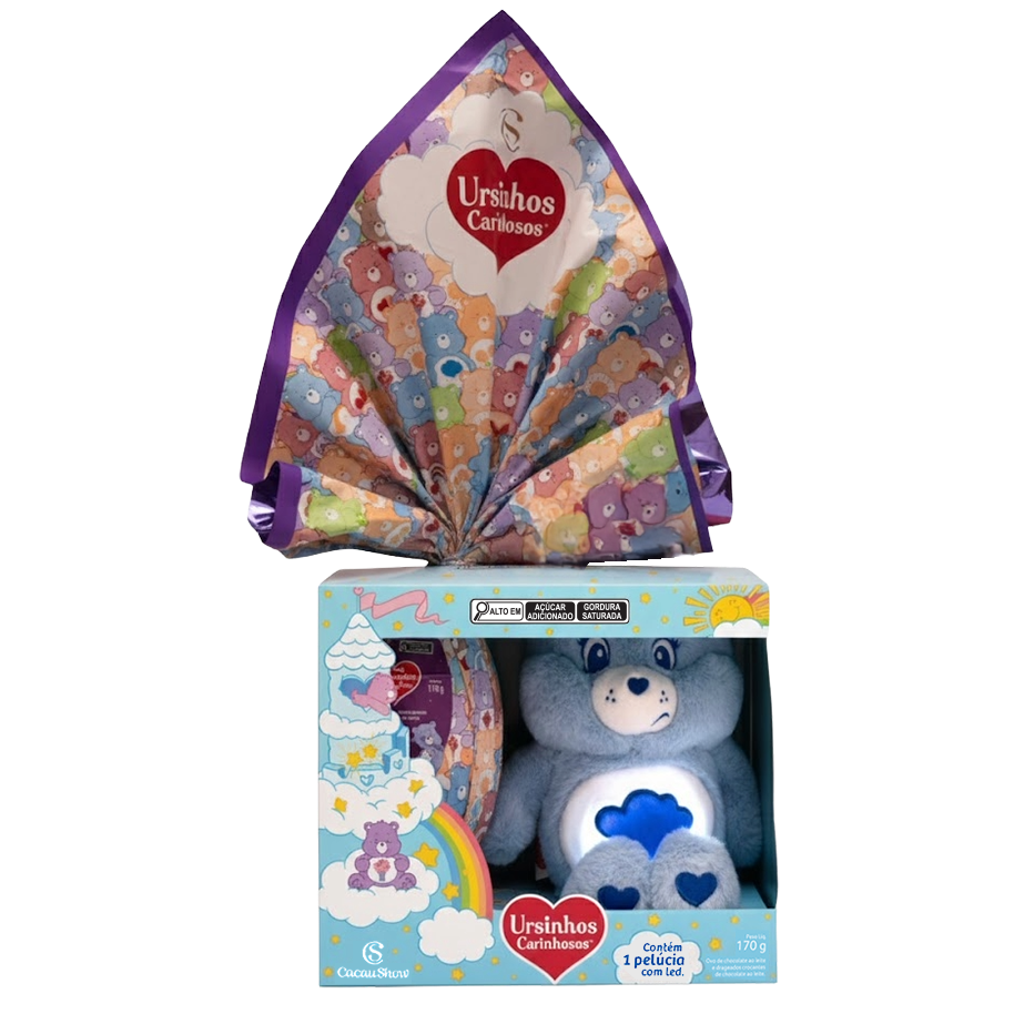 Ovo de Páscoa ao Leite Pelúcia Zangadinho com LED Ursinhos Carinhosos 170g