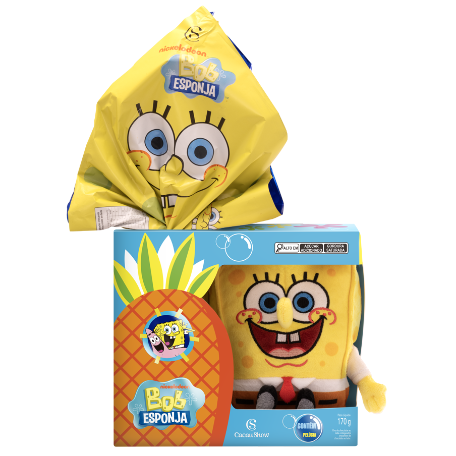 Ovo de Páscoa Pelúcia Bob Esponja 170g