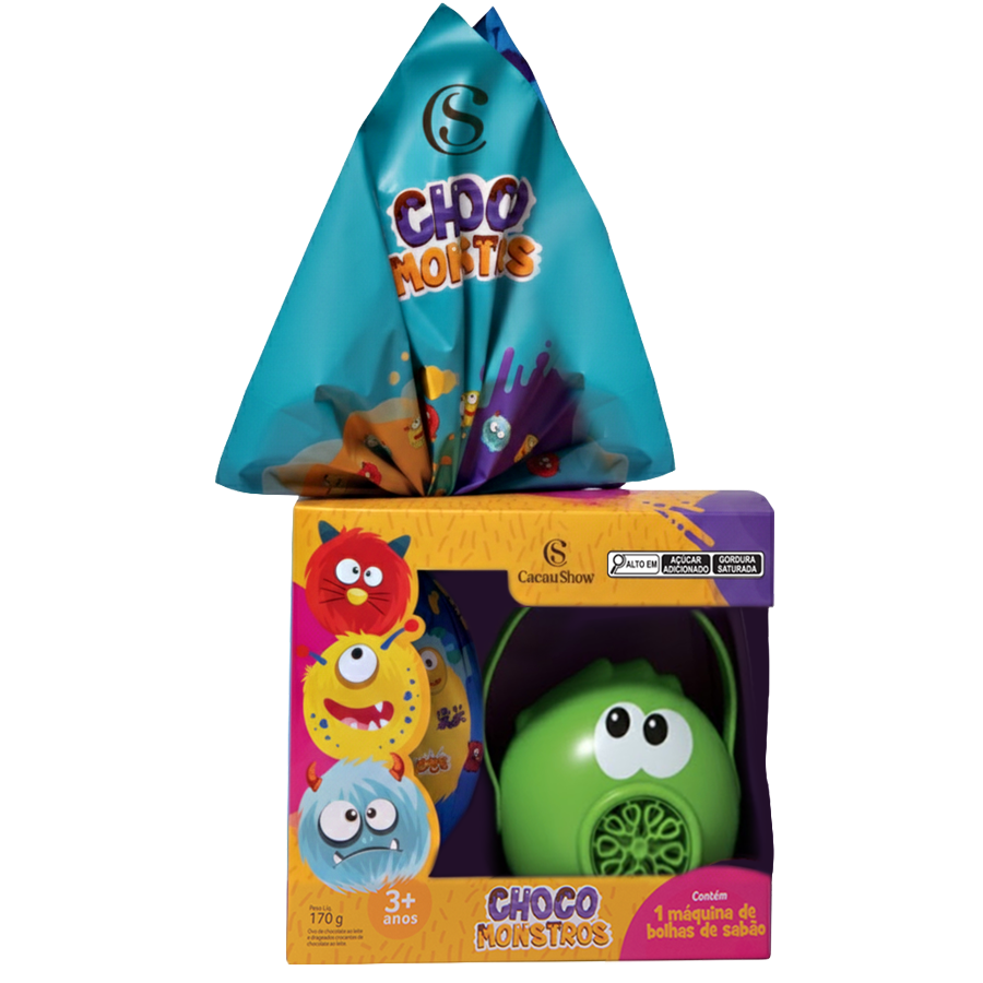 Ovo de Páscoa ao Leite Chocomonstros Bolha de Sabão Ludovico 170g