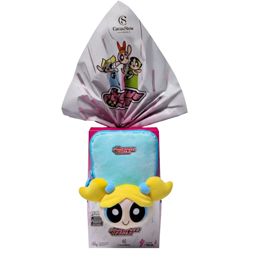 Ovo de Páscoa ao Leite Meninas Superpoderosas Bolsa Lindinha 170g (azul)
