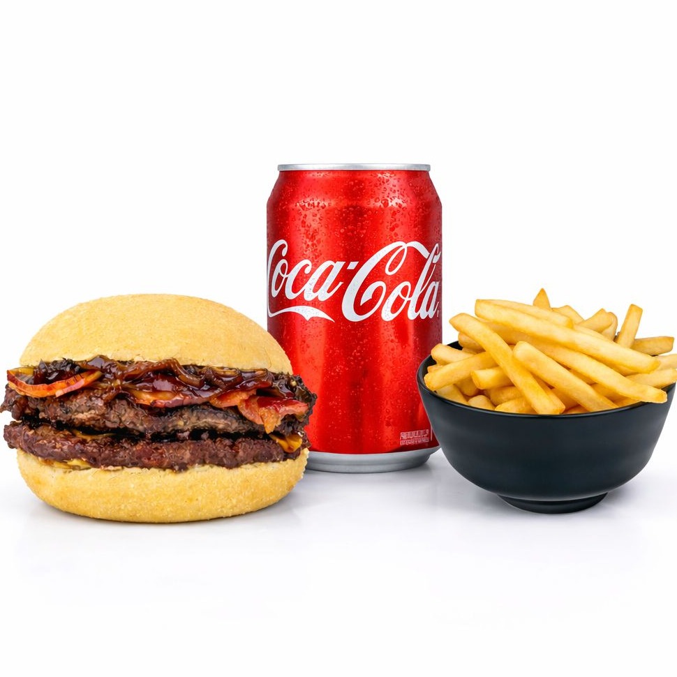 Duplo Caramelizado  + Fritas + Coca