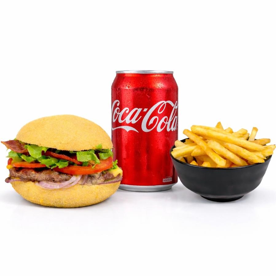 Simples Tradicional + Fritas + Coca Lata 