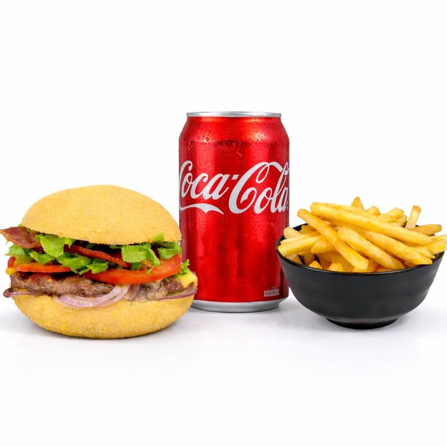 Simples Tradicional + Fritas + Coca Lata 