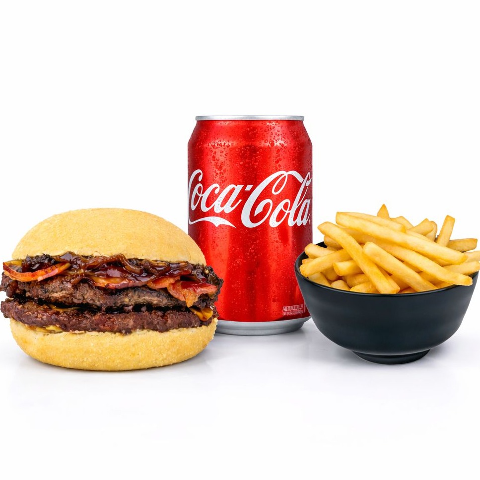 Duplo Caramelizado + Fritas + Coca