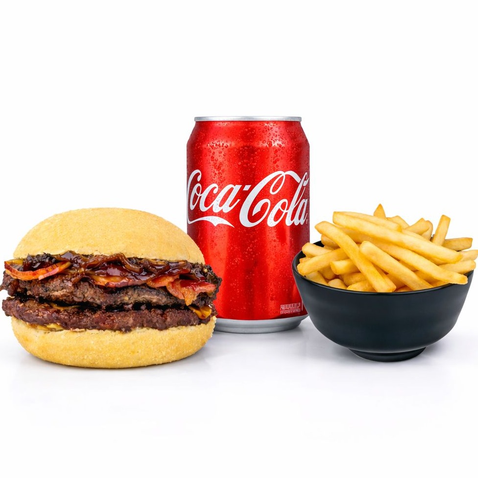 Duplo Caramelizado + Fritas + Coca