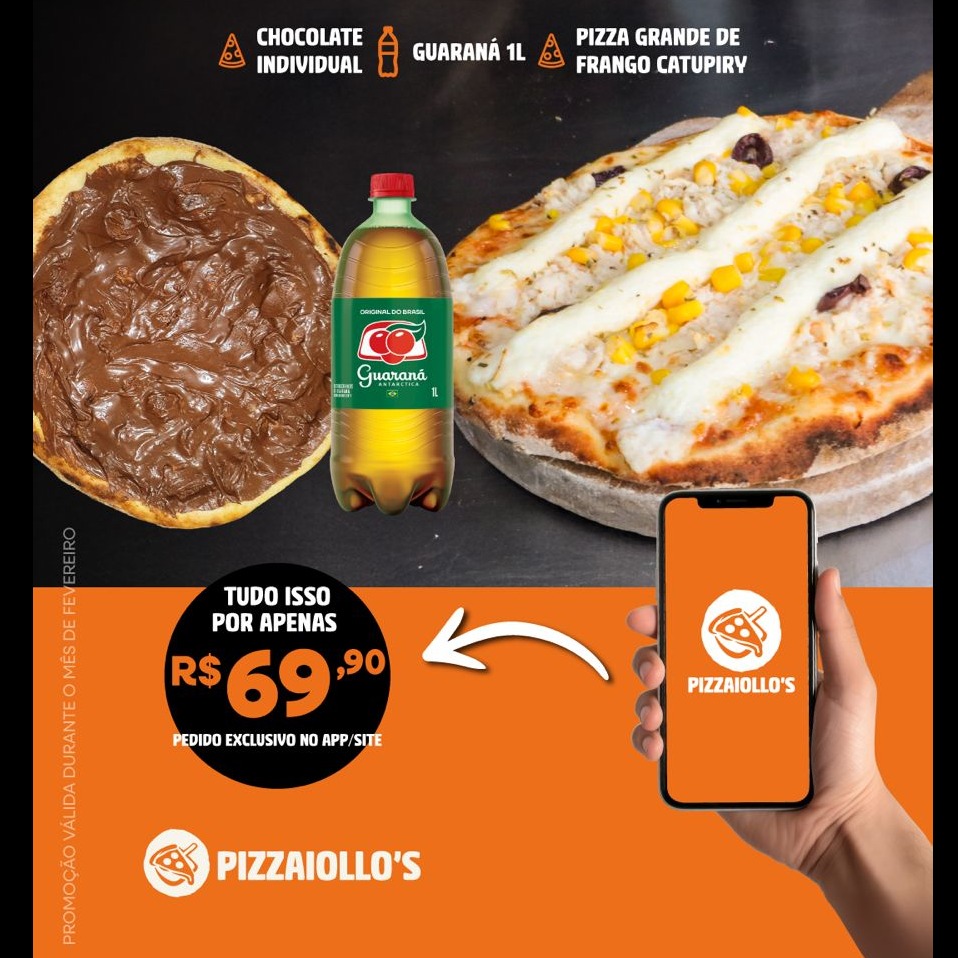 Frango Catupiry G + Guaraná 1l + Chocolate Individual