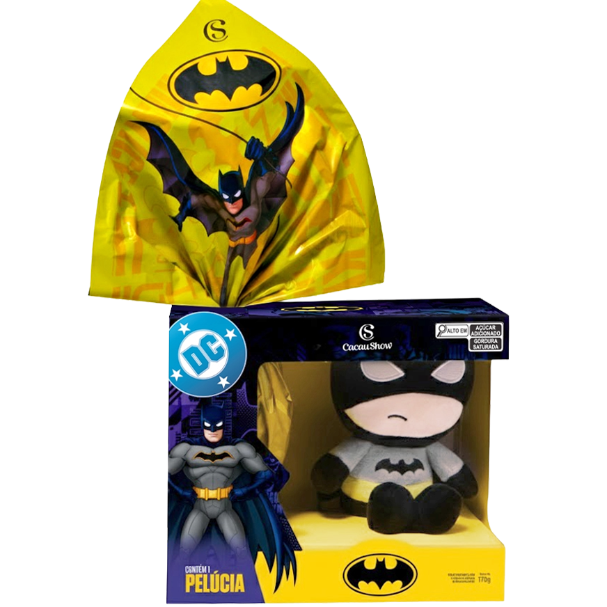 Ovo de Páscoa ao Leite Pelúcia Batman 170g