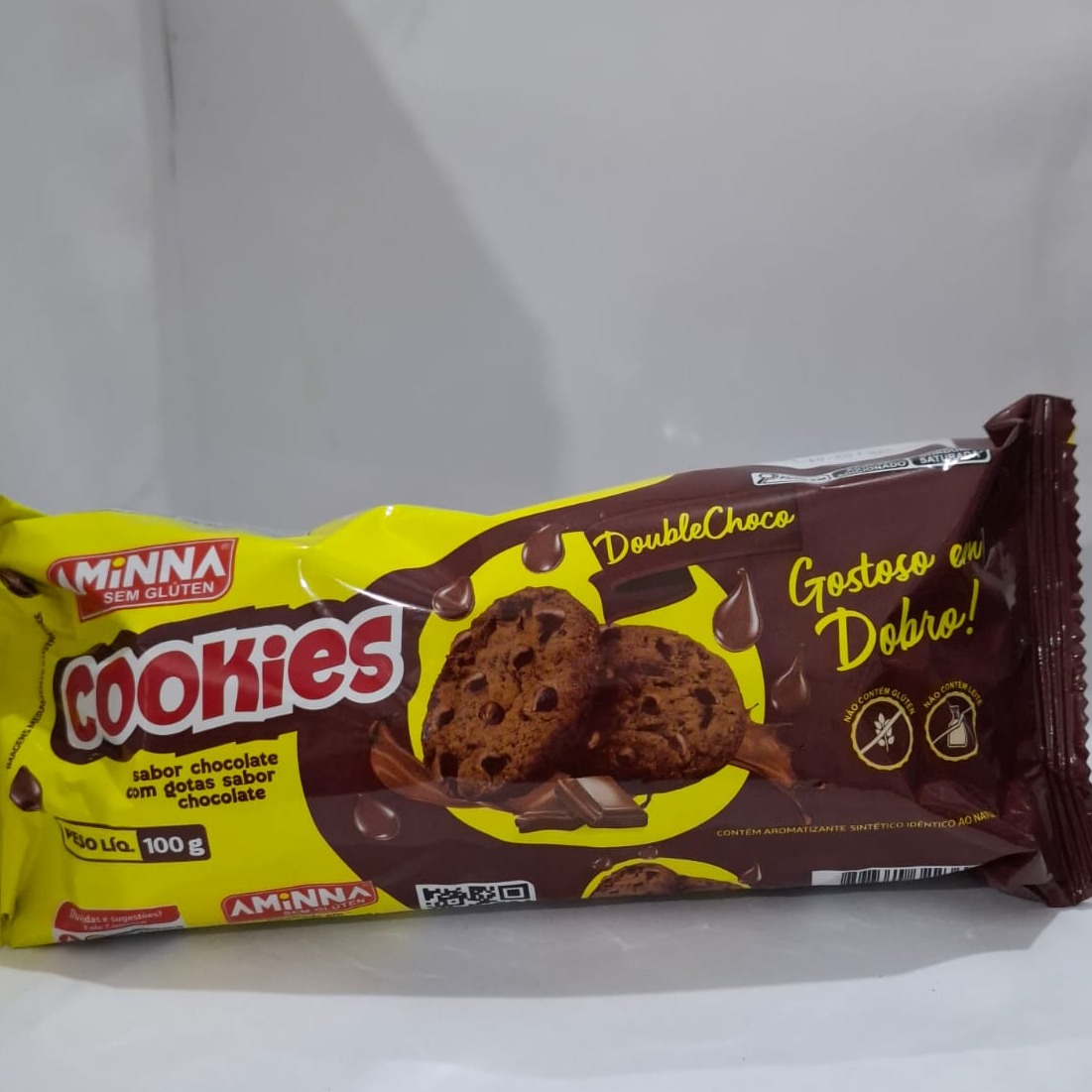 Cookies Sabor de Chocolate com Gotas de Chocolate 100g (Amina)