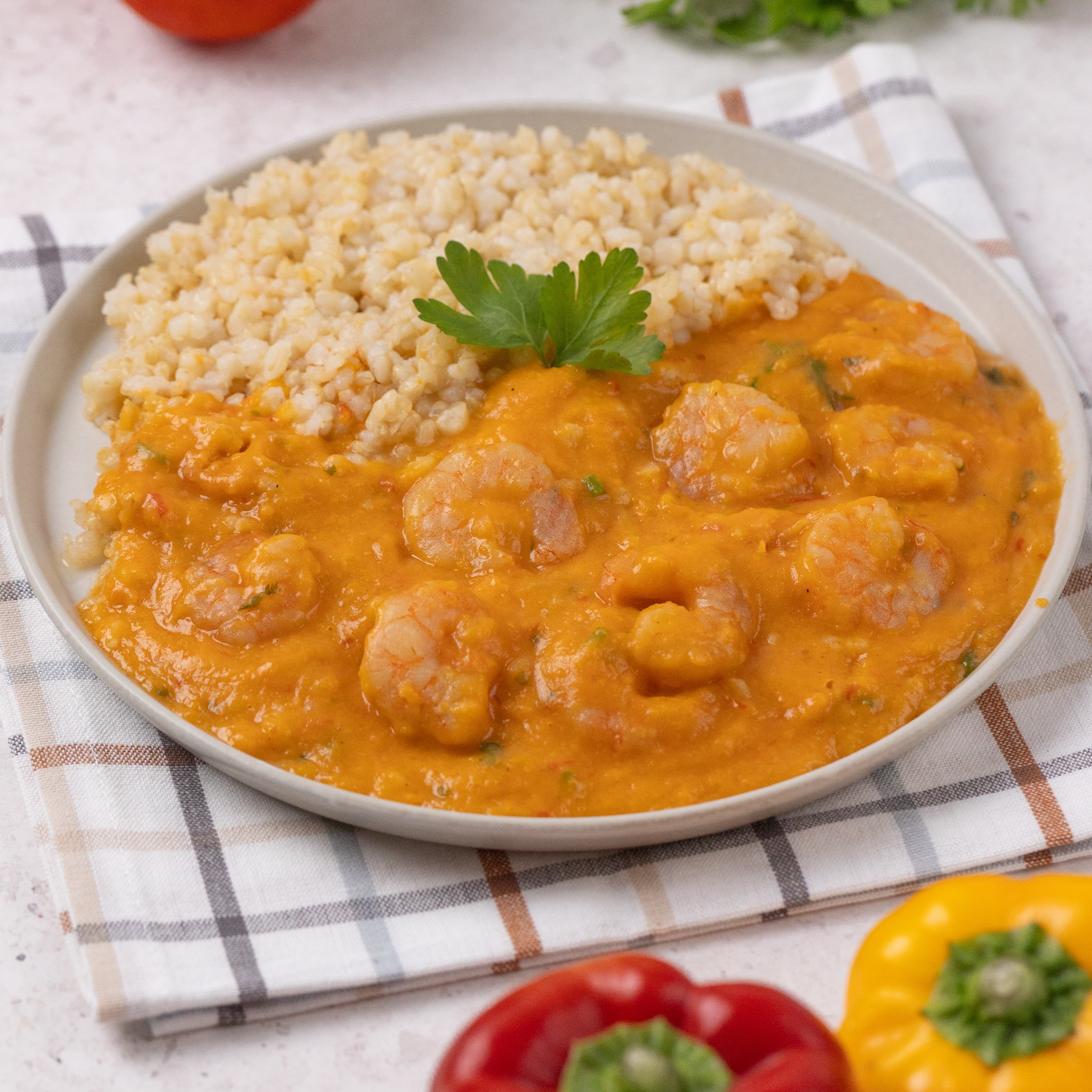 BOBÓ DE CAMARÃO COM ARROZ CATETO INTEGRAL
