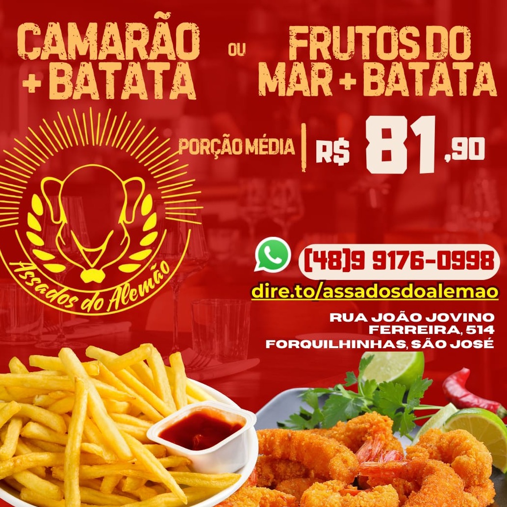 Porçao de camarao mais batata