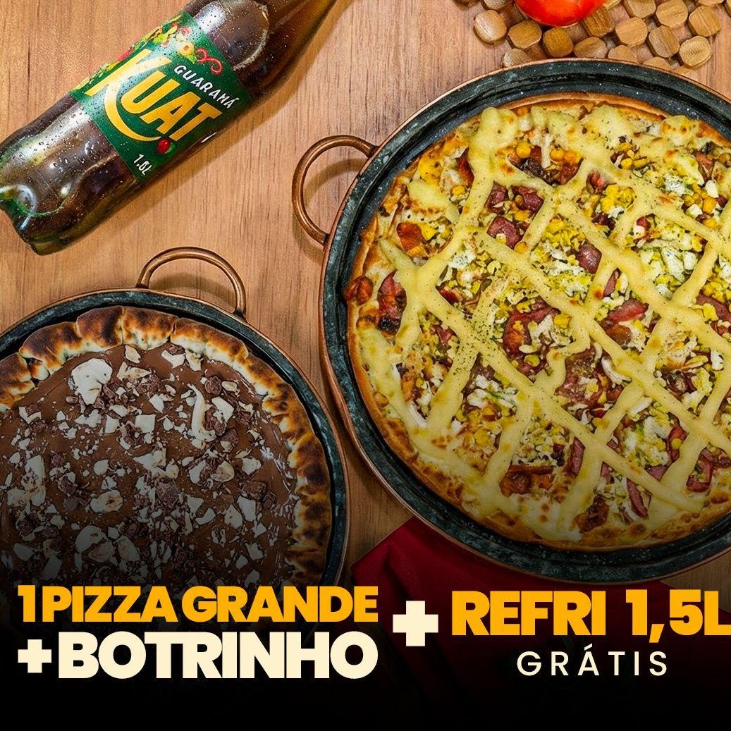 1 PIZZA GRANDE + BROTINHO = KUAT GRÁTIS