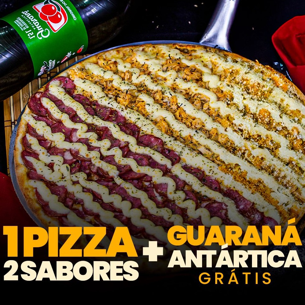 1 PIZZA GRANDE + 1 GUARANÁ ANTÁRCTICA 