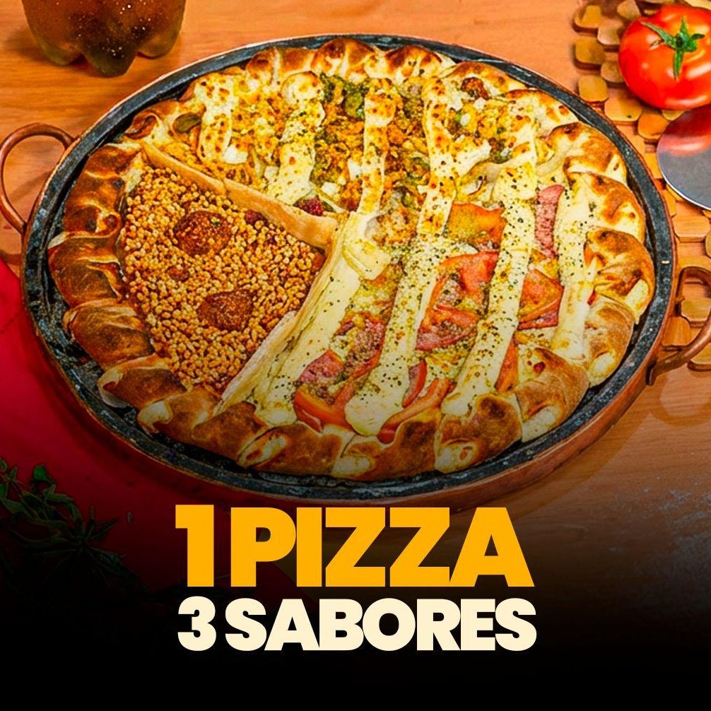 1 PIZZA DE 3 SABORES 