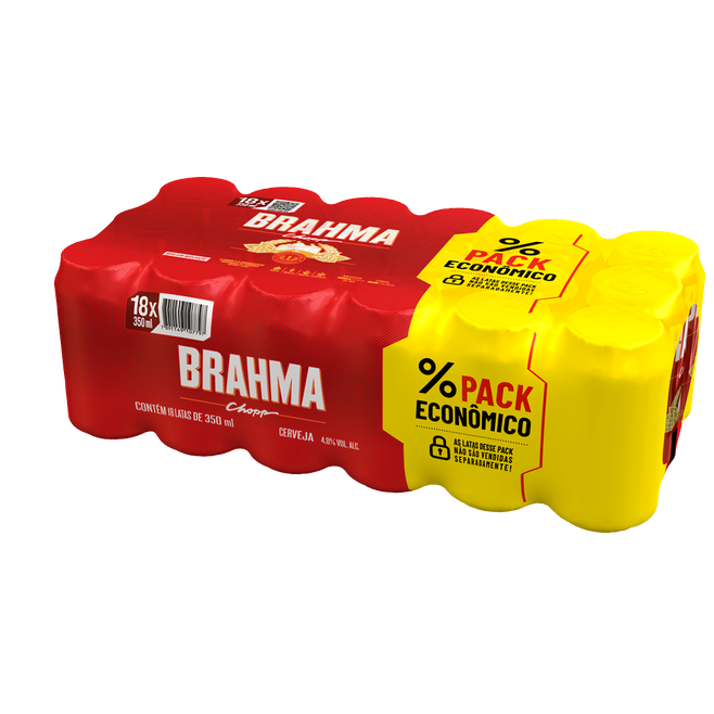 Pack Cerveja Brahma Lata 350ml - Com 18 unidades
