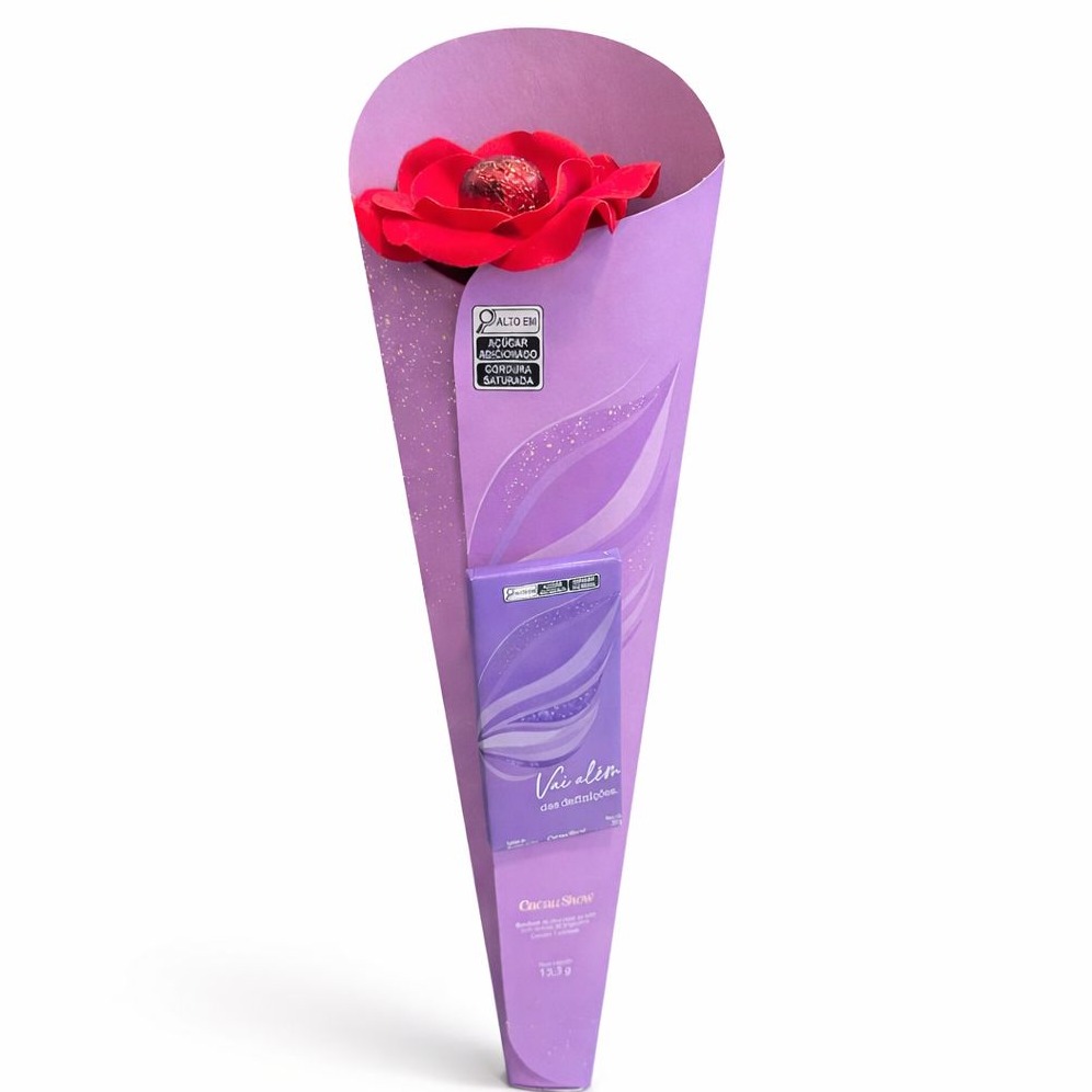 Botão de Rosa Angel Chocolate ao Leite 13,3g e Tablete de Chocolate ao Leite Mulheres 30g