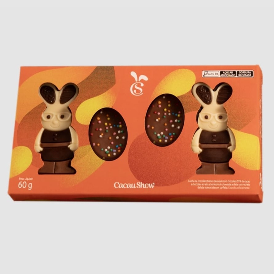 Caixa cacau magia coelhos e ovos 60g