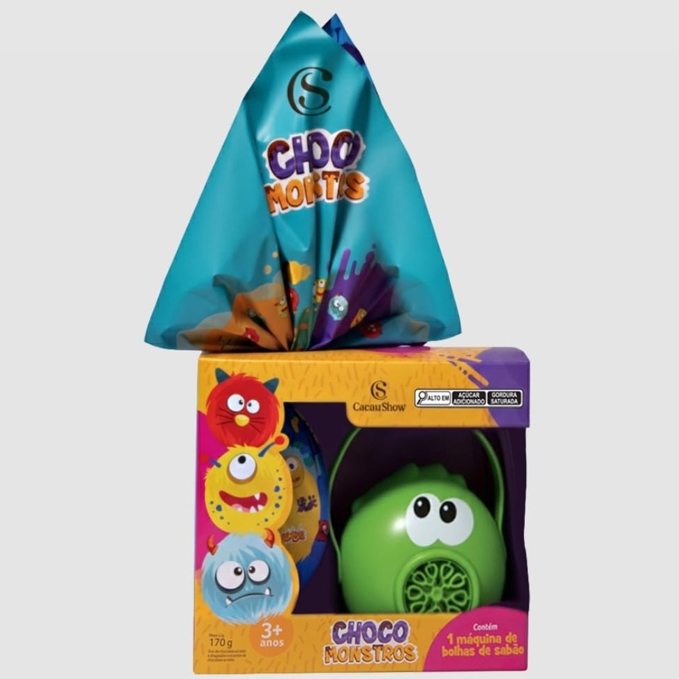 Ovo de Páscoa ao Leite Chocomonstros Bolha de Sabão Ludovico 170g