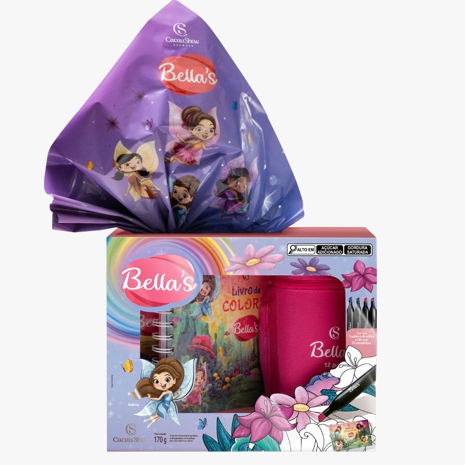 Ovo Bellas Caderno de colorir + canetinhas