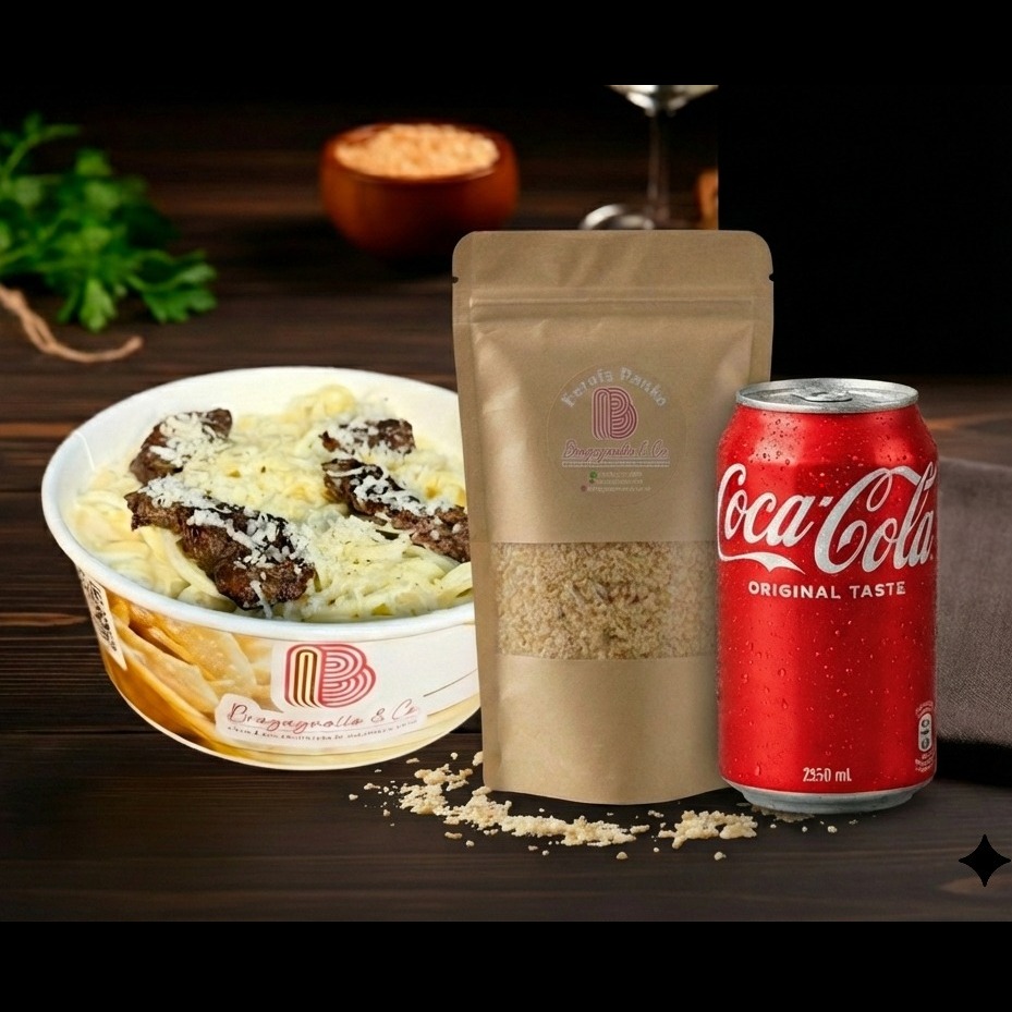 Combo (Spaghetti Mignon Com Grana Padano + Farofa Panko (100g) + Coca-Cola Zero)