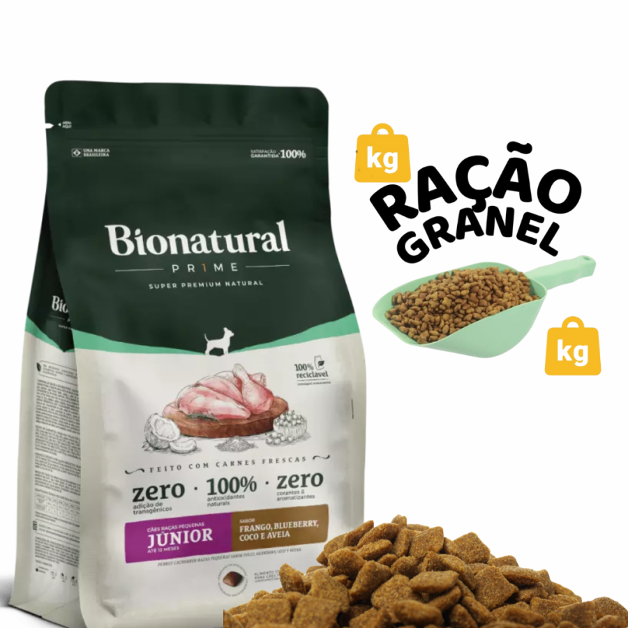 60 GRANEL - BIONATURAL CAES RAÇAS PEQUENAS JUNIOR FRANGO 1KG