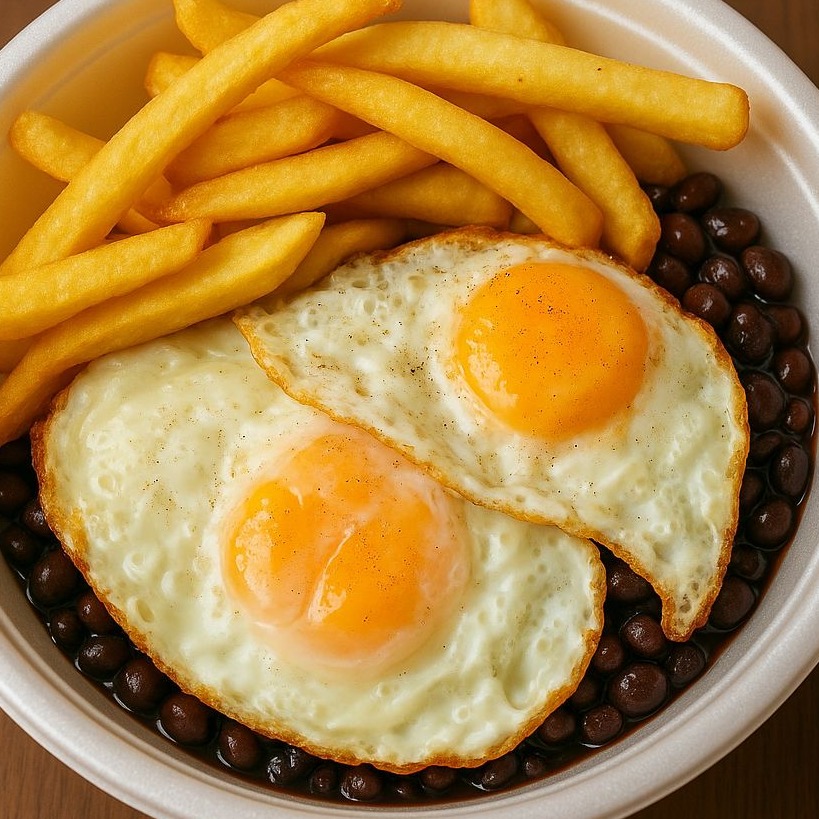 Marmita econômica de ovos fritos 