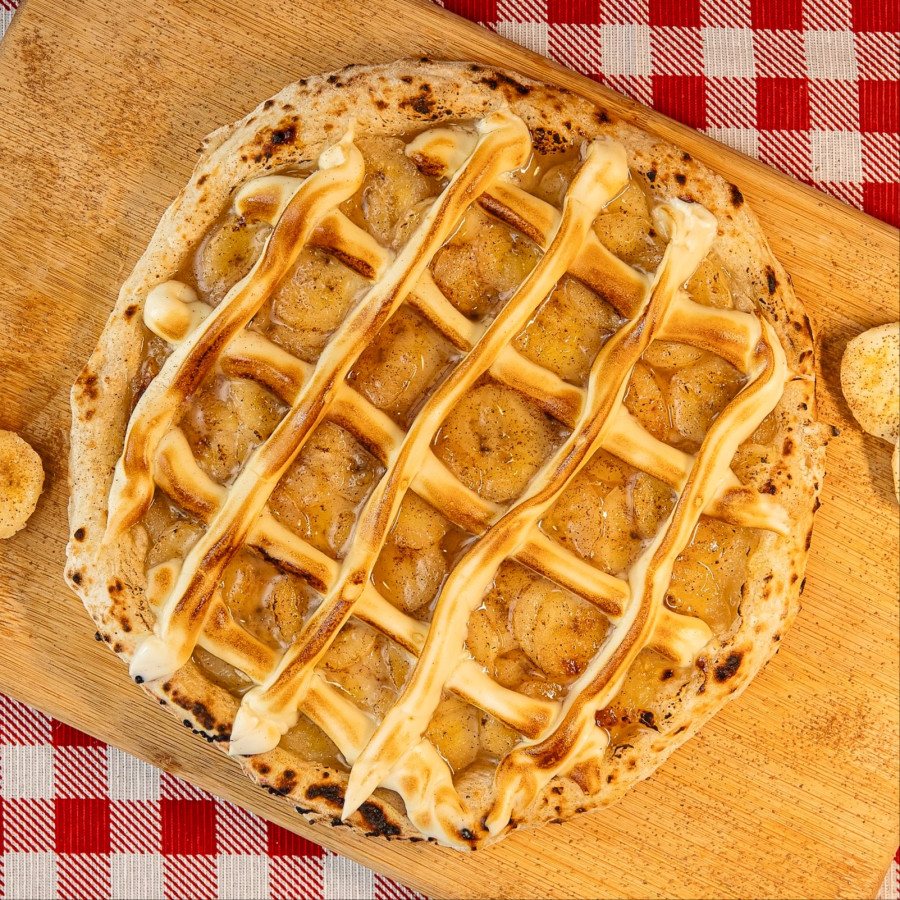 Pizza doce de Banana Nevada